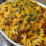Hearty Beef Noodle Casserole – Cheesy, Comforting & Family-Friendly!
