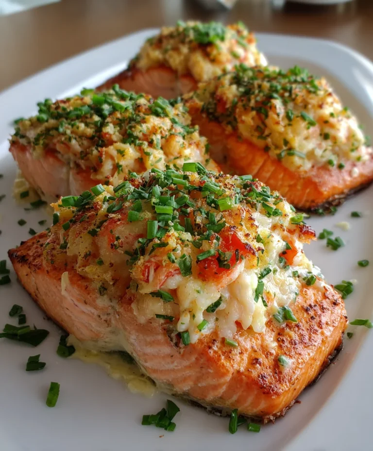 Crab and Shrimp Stuffed Salmon – Rich, Elegant & Seafood-Lover’s Dream!