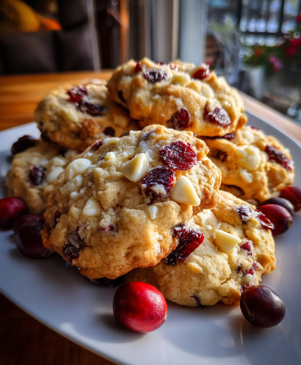 White Chocolate Cranberry Cookies – Soft, Sweet & Perfectly Festive!