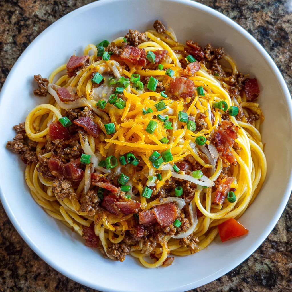 Hearty Cowboy Spaghetti – A Smoky, Cheesy & Bold Twist on a Classic!
