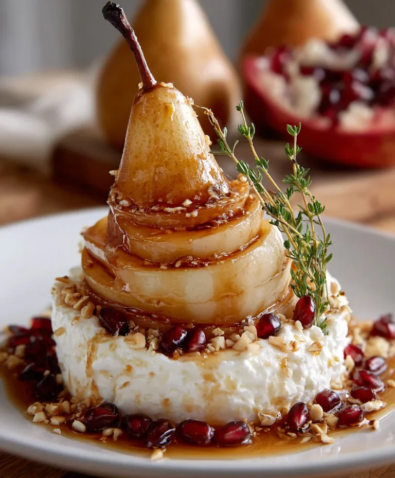 Golden Caramelized Pear & Burrata Towers – Elegant, Creamy & Absolutely Heavenly!