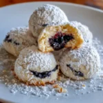 Blueberry-Filled Almond Snowball Cookies
