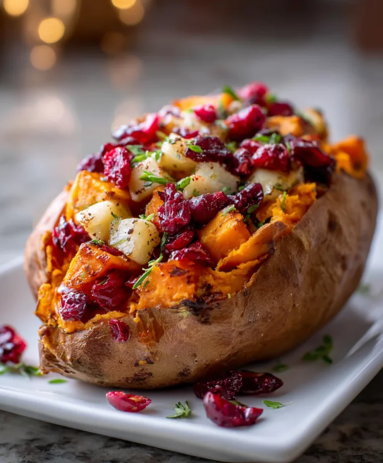 Cranberry Apple Twice-Baked Sweet Potatoes – Cozy, Festive & Flavor-Packed!