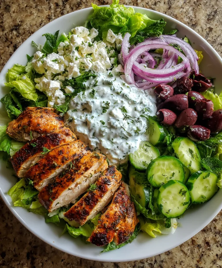Greek Tzatziki Chicken Salad Bowl – Fresh, Zesty & Protein-Packed!