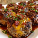 Sizzling Bourbon BBQ Bacon Cheeseburger Meatballs – Juicy, Smoky & Loaded with Big Bold Flavor!