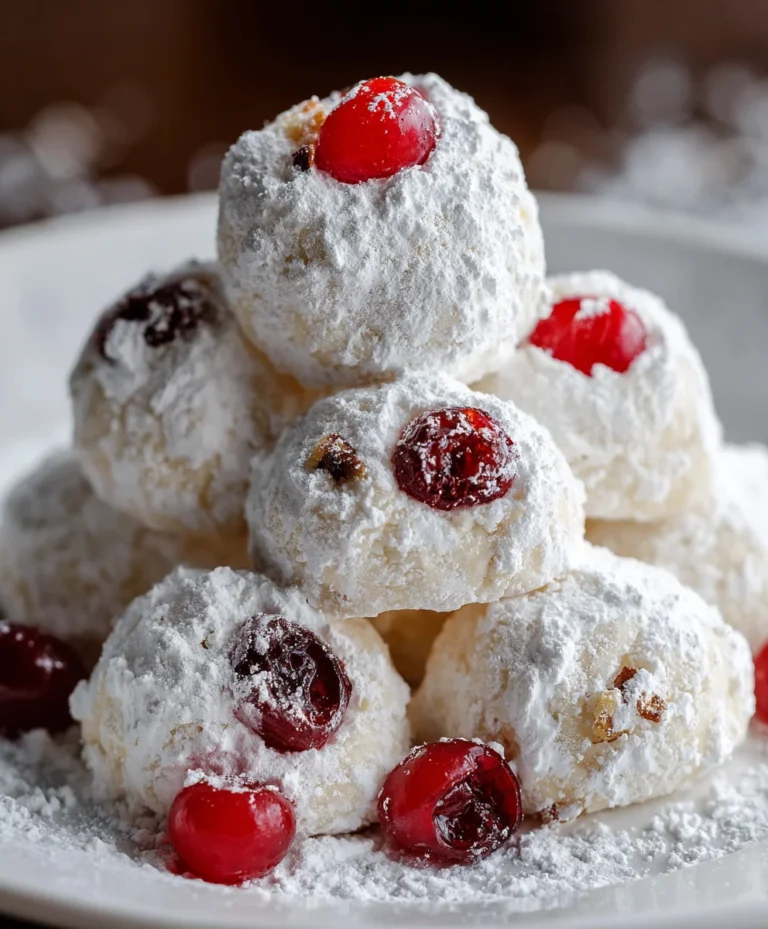 Cherry Snowball Cookies – Soft, Buttery & Beautifully Festive!