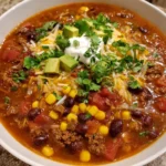 Hearty Stovetop Taco Soup – Bold, Comforting & Ready in 30 Minutes!