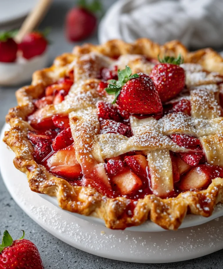 Strawberry Apple Golden Crust – Sweet, Juicy & Baked to Perfection!