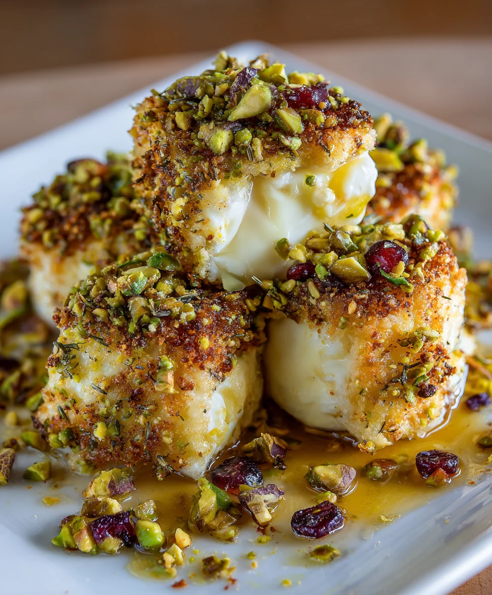 Savory Pistachio-Crusted Brie Bites – Elegant, Nutty & Irresistibly Creamy!