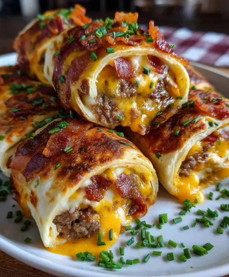 Garlic Butter Bacon Cheeseburger Rollups – Cheesy, Savory & Totally Addictive!