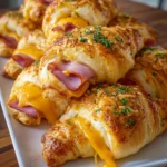 Ham Cheddar Crescent Roll-Ups – Flaky, Cheesy & Comfort-Food Perfection!