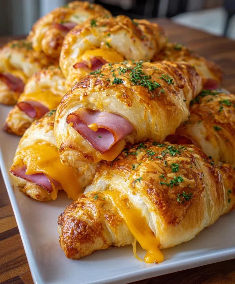 Ham Cheddar Crescent Roll-Ups – Flaky, Cheesy & Comfort-Food Perfection!