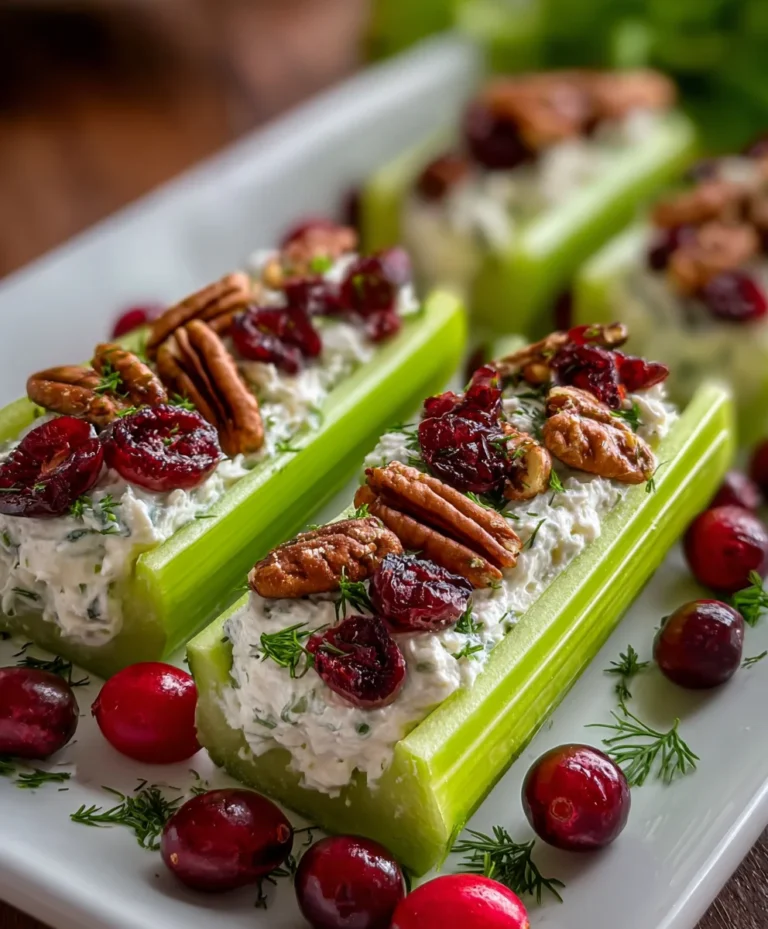 Cranberry Pecan Holiday Celery Boats – Fresh, Crunchy & Festively Delicious!