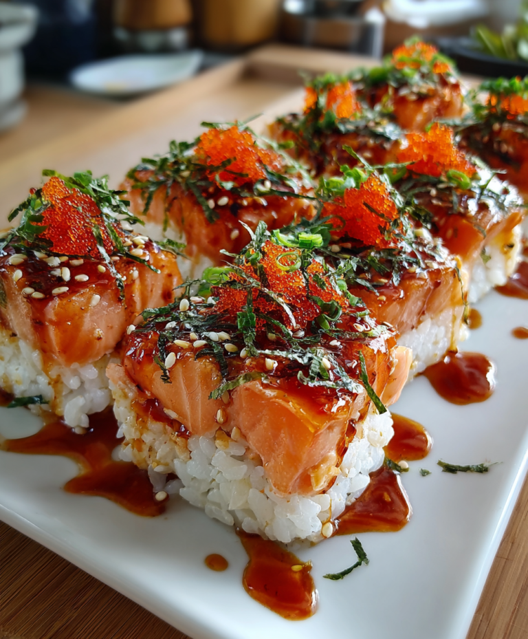 Spicy Salmon Sushi Bake – Creamy, Spicy & Irresistibly Savory!