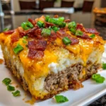 Loaded Potato Meatloaf Casserole – Hearty, Cheesy & Ultimate Comfort Food!