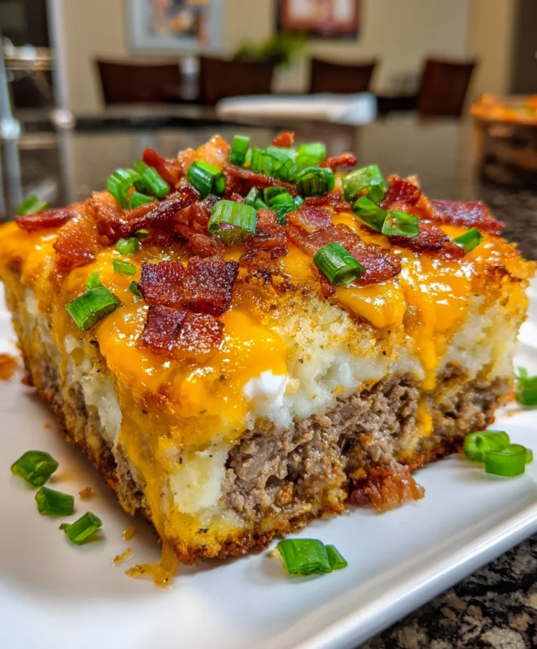Loaded Potato Meatloaf Casserole – Hearty, Cheesy & Ultimate Comfort Food!