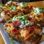 Chicken Bacon Ranch Baked Potatoes