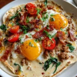 Breakfast Flatbreads with Sausage & Bacon – Crispy, Savory & Morning-Ready Deliciousness!