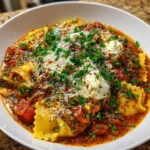 Vegetarian Lasagna Soup Bowl – Cozy, Cheesy & Packed with Veggie Goodness!