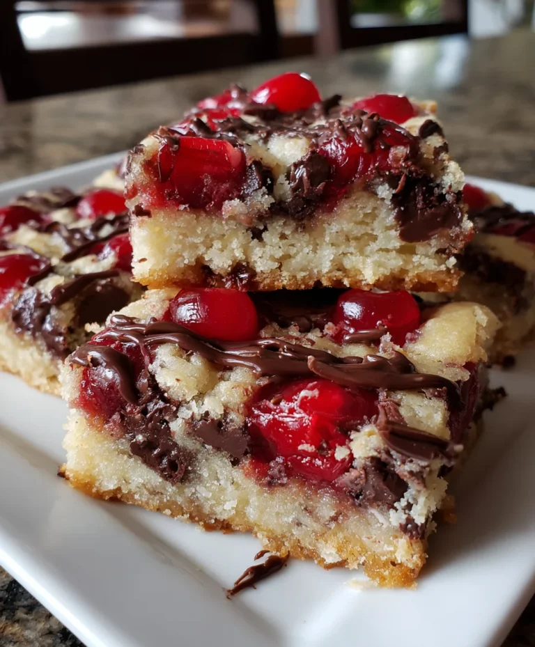 Chocolate Chip Maraschino Cherry Shortbread Bars – Buttery, Sweet & Festively Irresistible!