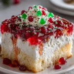 Christmas Jello Poke Cake – Festive, Fluffy & Bursting with Holiday Color!