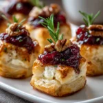 Baked Cranberry Brie Bites – Buttery, Gooey & Holiday-Party Perfect!
