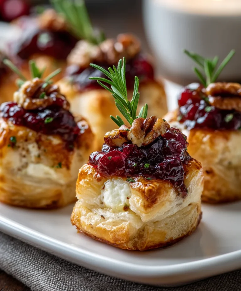 Baked Cranberry Brie Bites – Buttery, Gooey & Holiday-Party Perfect!