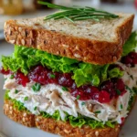 Leftover Turkey Cranberry Sandwich – Savory, Sweet & Holiday Comfort in Every Bite!