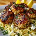 Greek Chicken Meatballs with Lemon Orzo – Bright, Herby & Mediterranean Comfort in Every Bite!