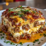 Parmesan Garlic Bacon Cheeseburger Lasagna – Ultra Cheesy, Savory & Comfort-Food Heaven!