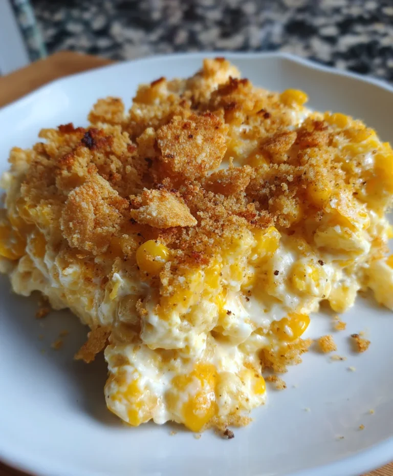 Cheesy Cream Cheese Corn Casserole – Creamy, Cheesy & Comfort in Every Bite!