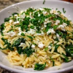 Orzo with Spinach and Goat Cheese – Creamy, Bright & Comfortingly Elegant!