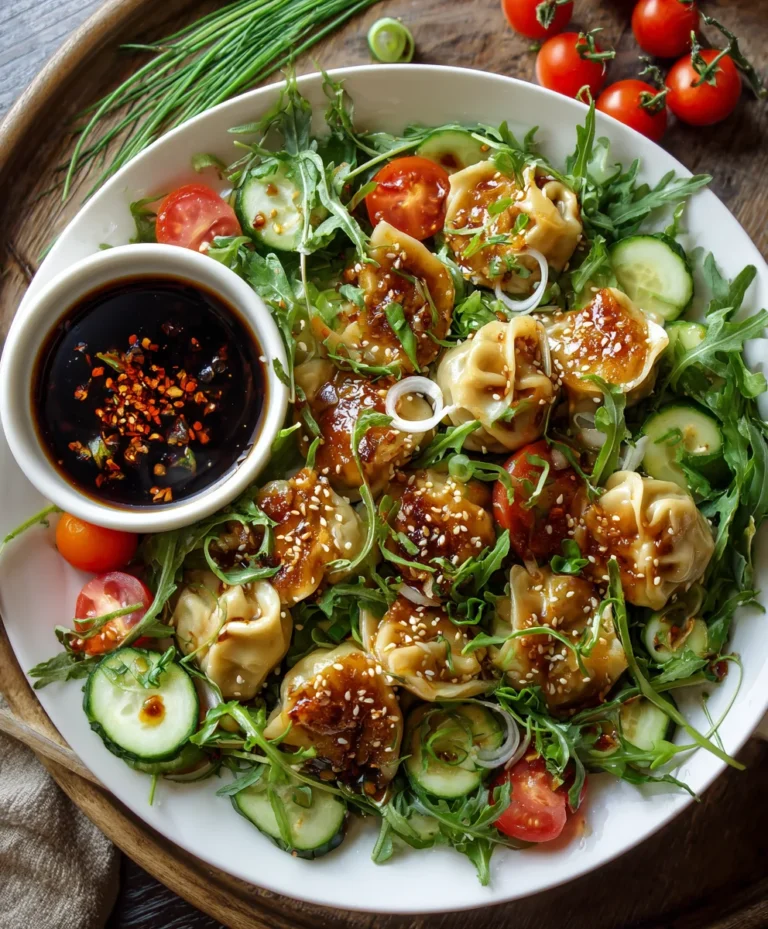 Crispy Dumpling Salad with Soy Dressing – Crunchy, Savory & Totally Addictive!