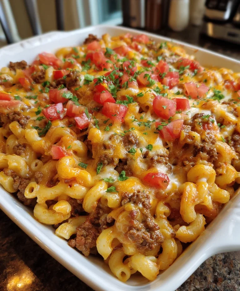 Hamburger Casserole – Hearty, Cheesy & Classic Comfort in Every Bite!
