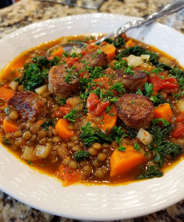 Sausage and Lentil Soup – Hearty, Rustic & Comfort in Every Spoonful!