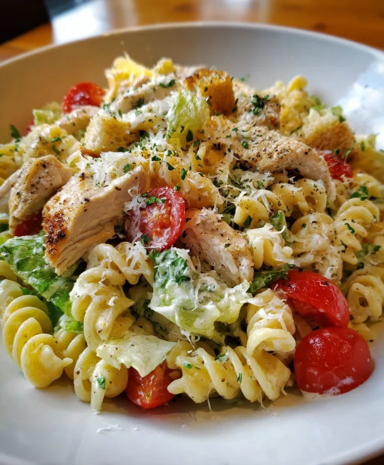 Chicken Caesar Pasta Salad – Creamy, Fresh & Crowd-Pleasing!