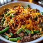 Hamburger Green Bean Casserole – Hearty, Cheesy & Comfort-Food Classic!