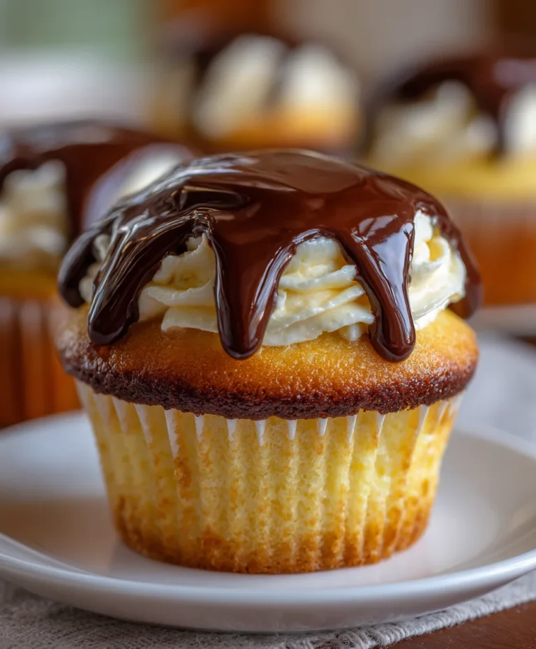 Boston Cream Pie Cupcakes – Creamy, Chocolatey & Pure Dessert Perfection!