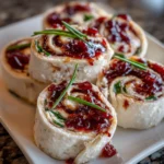 Cranberry Pepper Jelly Pinwheels – Sweet, Spicy & Crowd-Pleasing Holiday Bites!