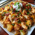 Cajun Chicken Loaded Potato Bake – Spicy, Cheesy & Comfort-Food Loaded!