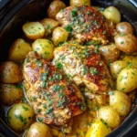Crockpot Garlic Parmesan Chicken and Potatoes – Tender, Savory & Comfort-Filled!
