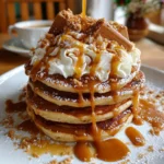 Decadent Biscoff Pancake Stack – Fluffy, Indulgent & Loaded with Cookie Butter Bliss!