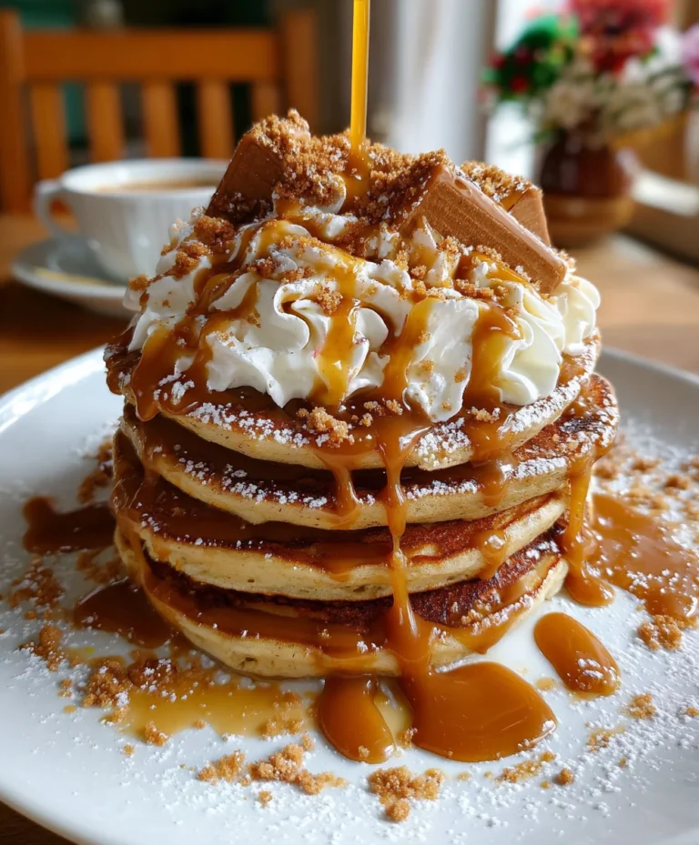 Decadent Biscoff Pancake Stack – Fluffy, Indulgent & Loaded with Cookie Butter Bliss!