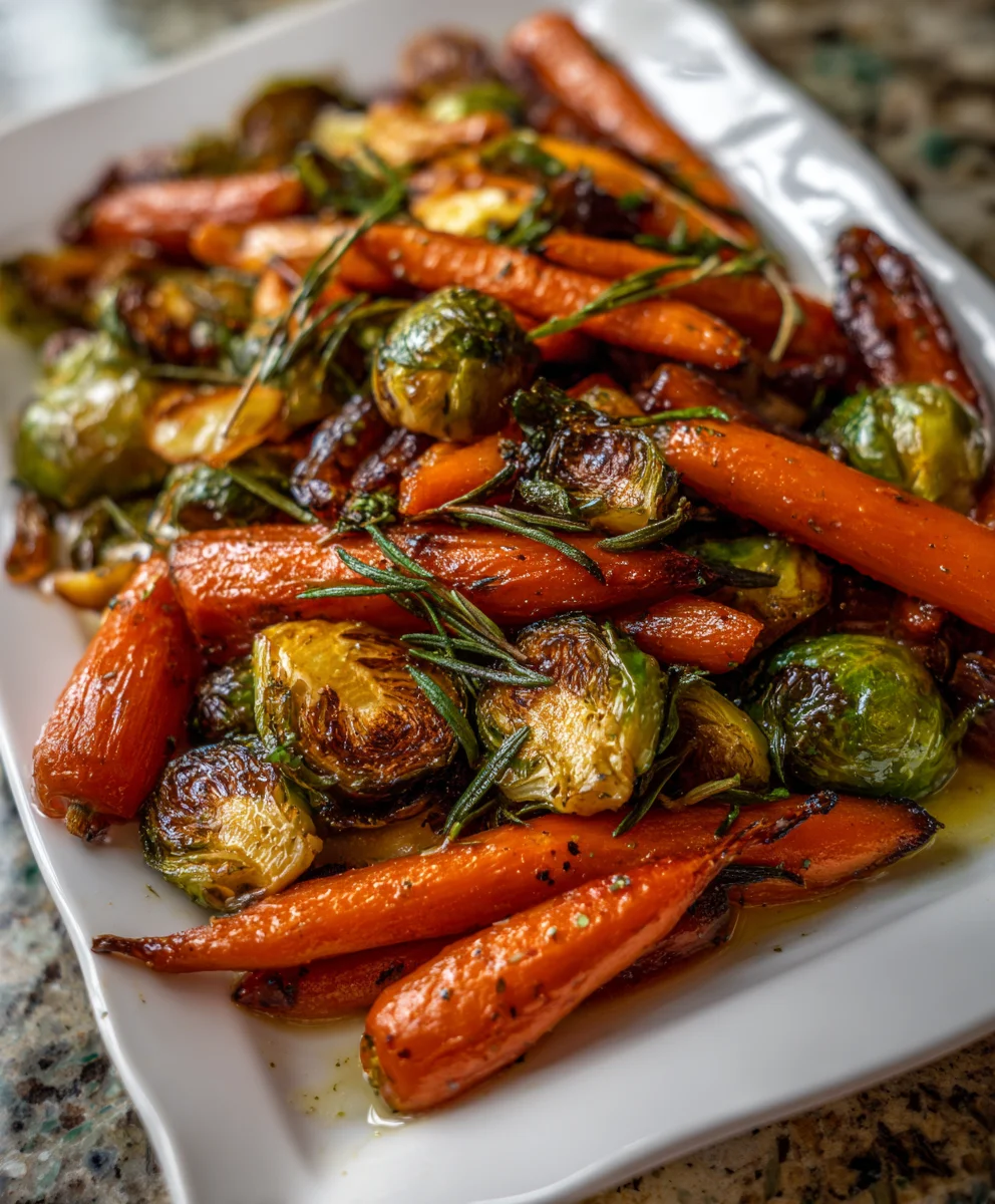 Slow-Cooker Maple Glazed Carrots and Brussels Sprouts – Sweet, Savory & Perfectly Tender!