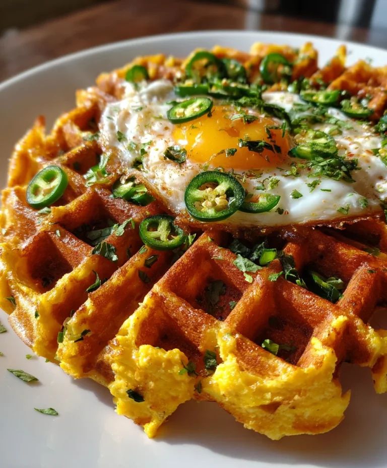 Cheddar Jalapeño Cornbread Waffles – Crispy, Cheesy & Packed with a Spicy Kick