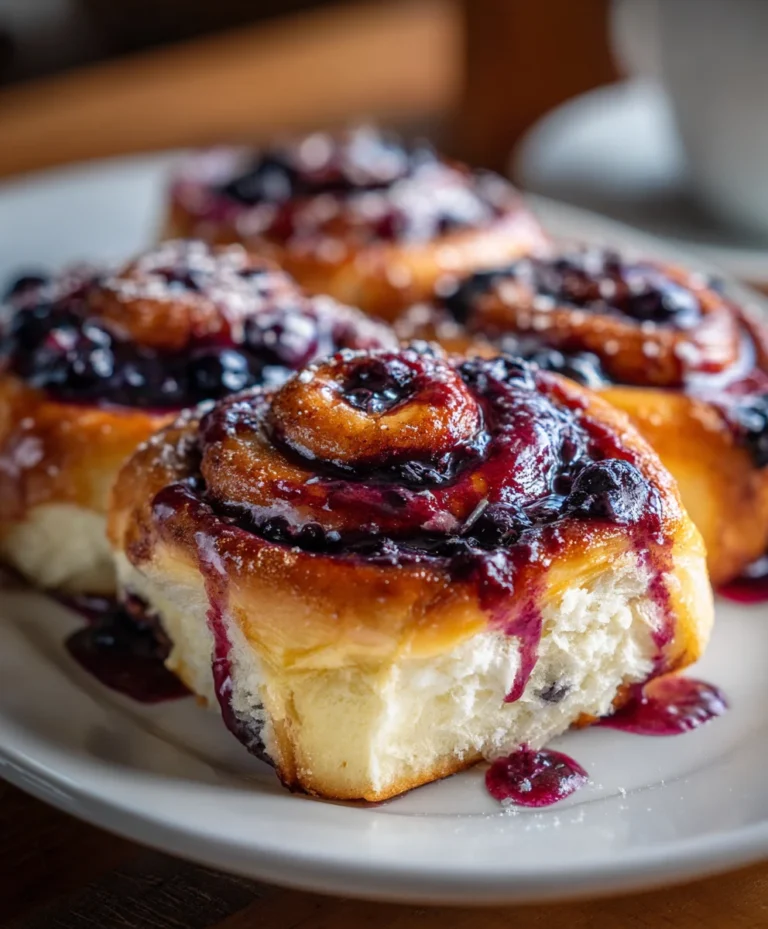 Blueberry Cinnamon Rolls – Soft, Gooey & Bursting with Berry Bliss!