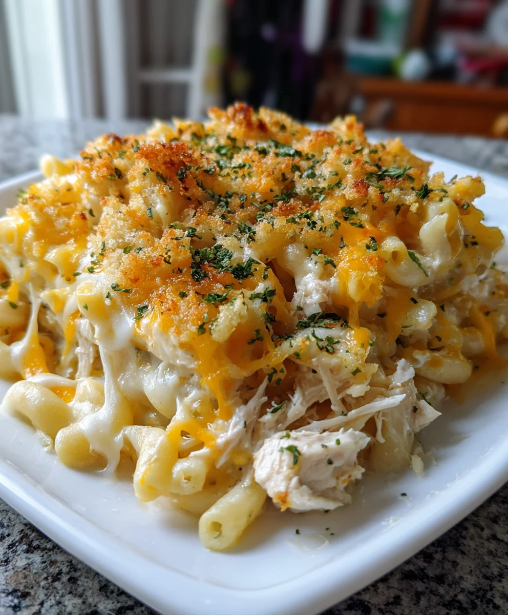 Cheesy Chicken Macaroni Casserole – Creamy, Hearty & Ultimate Comfort Food!