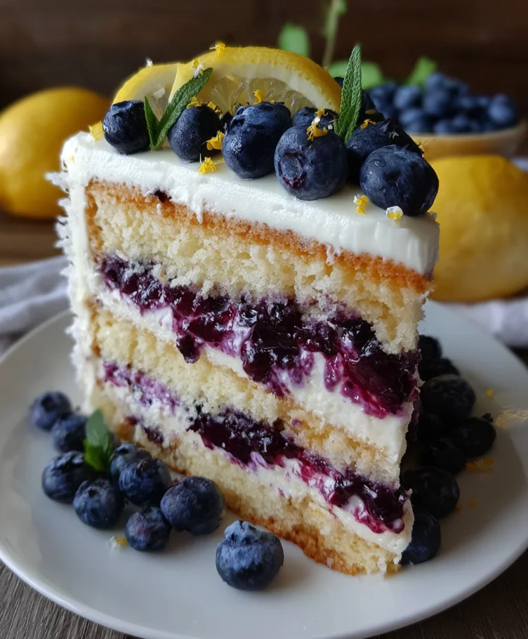 Lemon Blueberry Layer Cake – Zesty, Moist & Bursting with Berry Brightness!