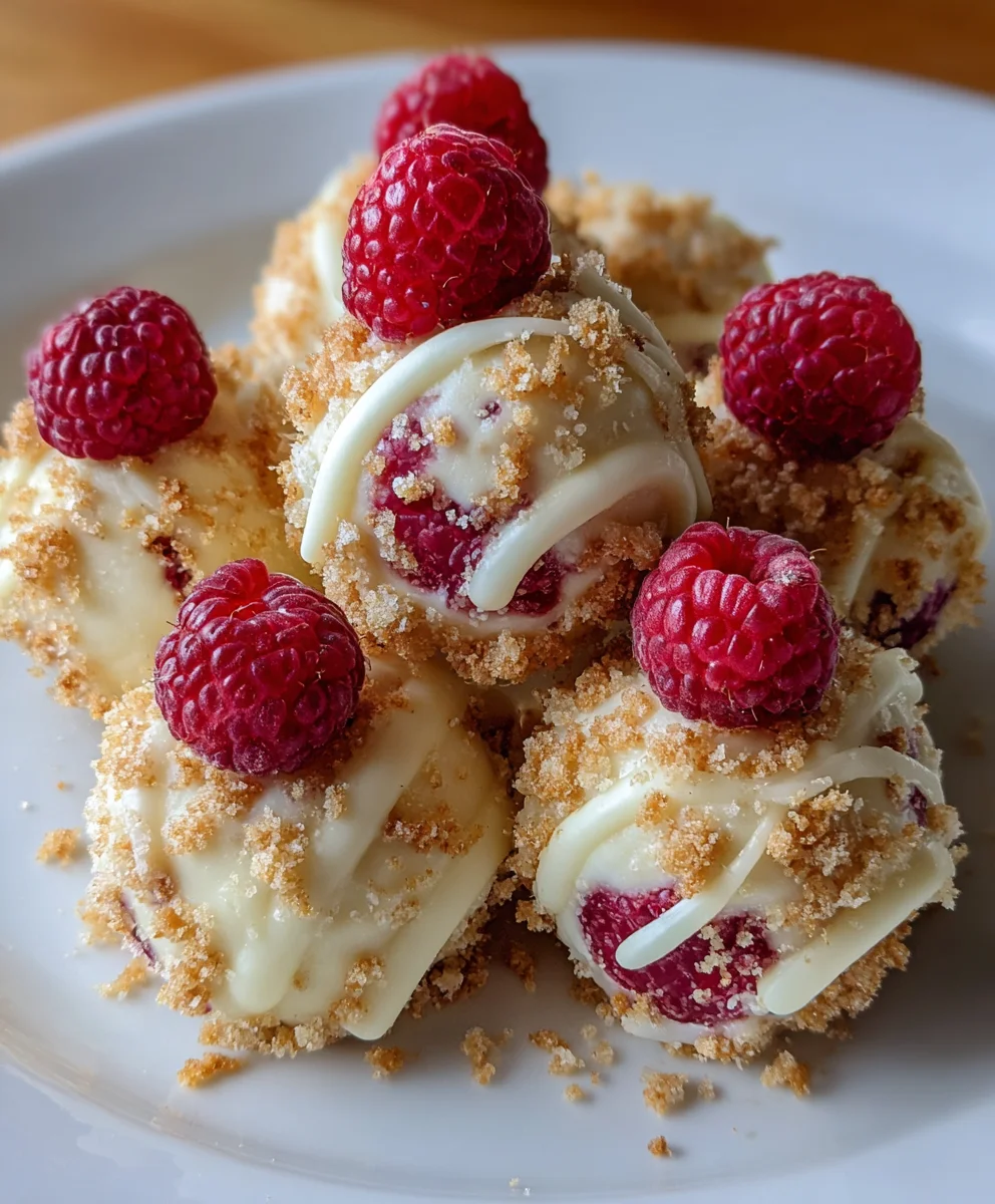 White Chocolate Raspberry Cheesecake Balls – Creamy, Fruity & Irresistibly Sweet!