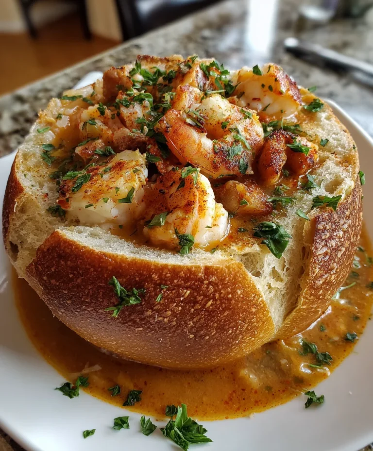 Stuffed Seafood Soup Bread Bowl – Creamy, Cozy & Packed with Seafood Flavor!
